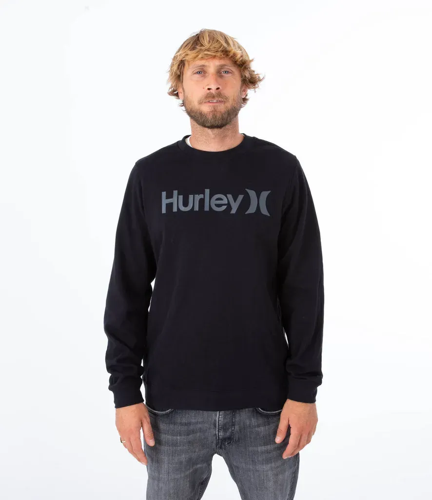 Hurley O&O felpa girocollo uomo nera in cotone