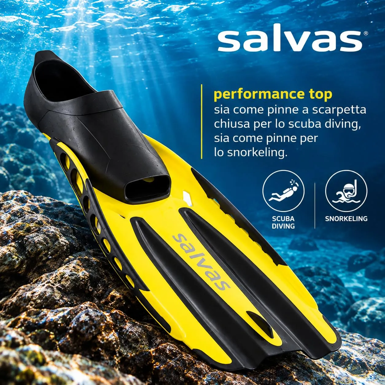 Salvas Advance pinne snorkeling scarpetta chiusa Italy
