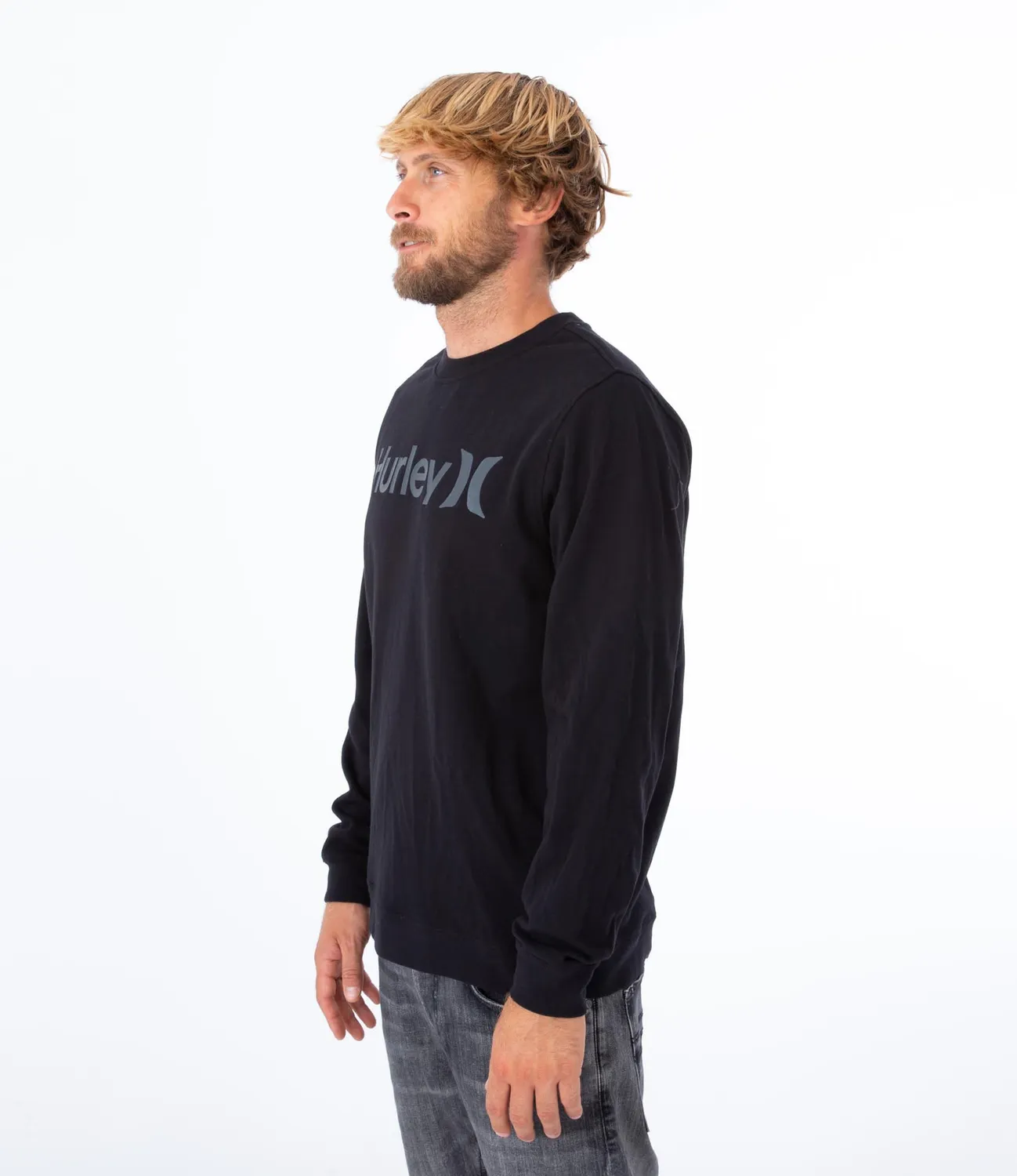 Hurley O&O Black G felpa girocollo uomo cotone