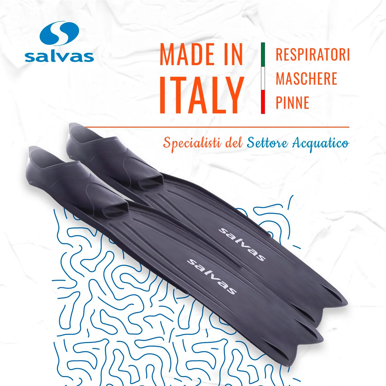 Salvas Shark pinne a pala lunga 42/43 nere