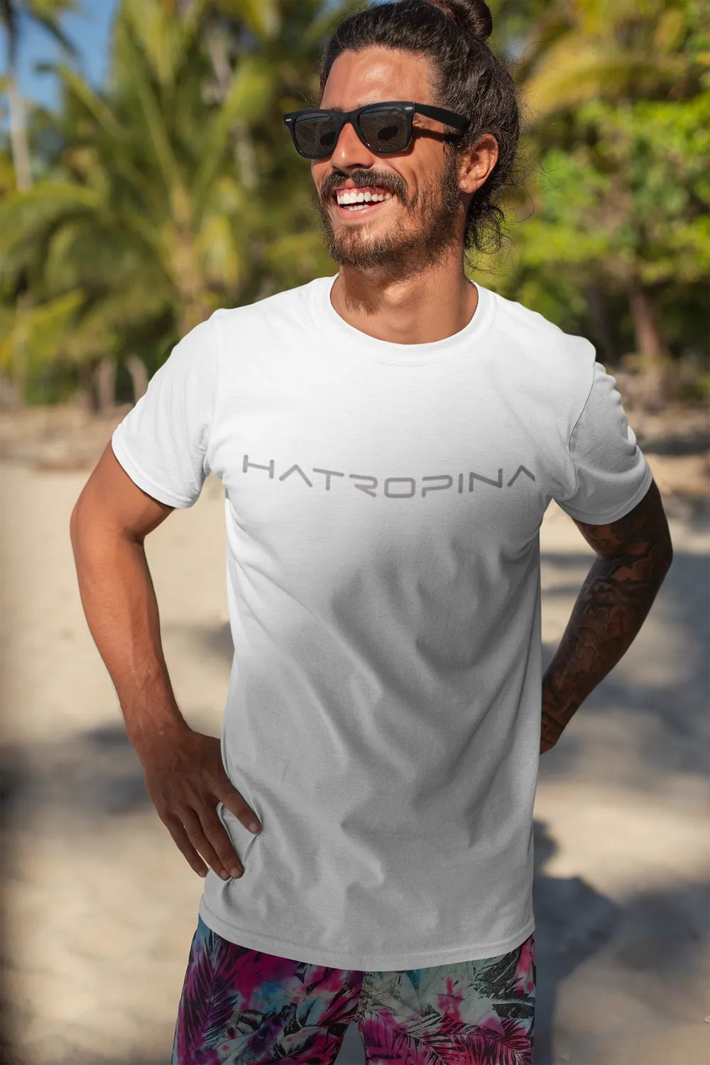 Hatropina W T-shirt unisex bianca cotone bio