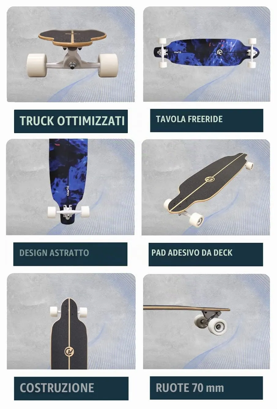Coasto Agate 38 surfskate 96 cm ruote morbide 75A