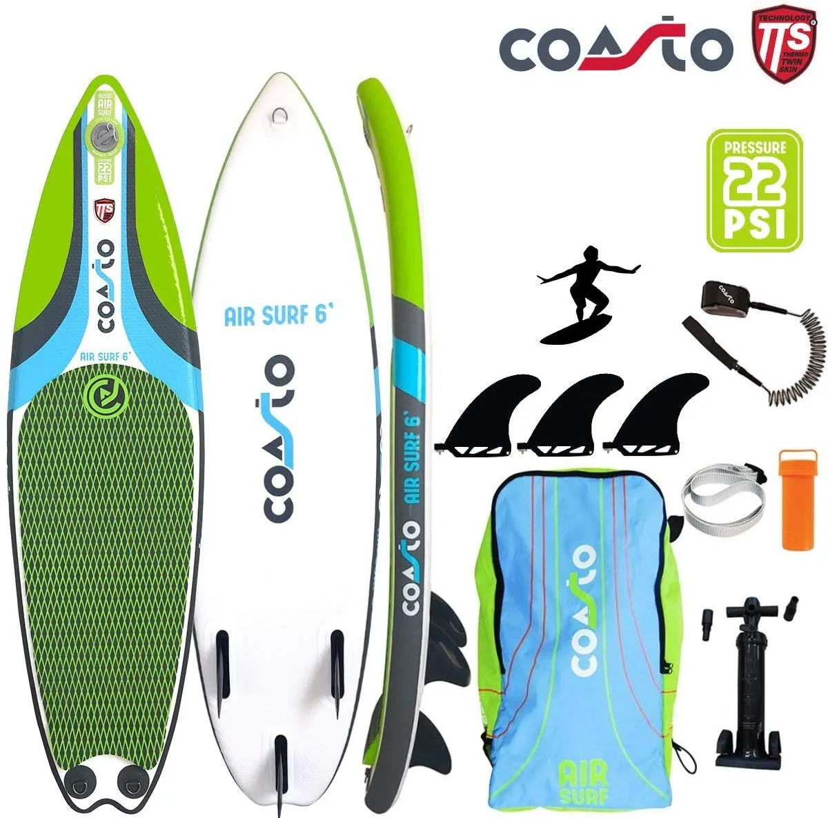 Coasto Air Surf 6' tavola surf gonfiabile 180cm