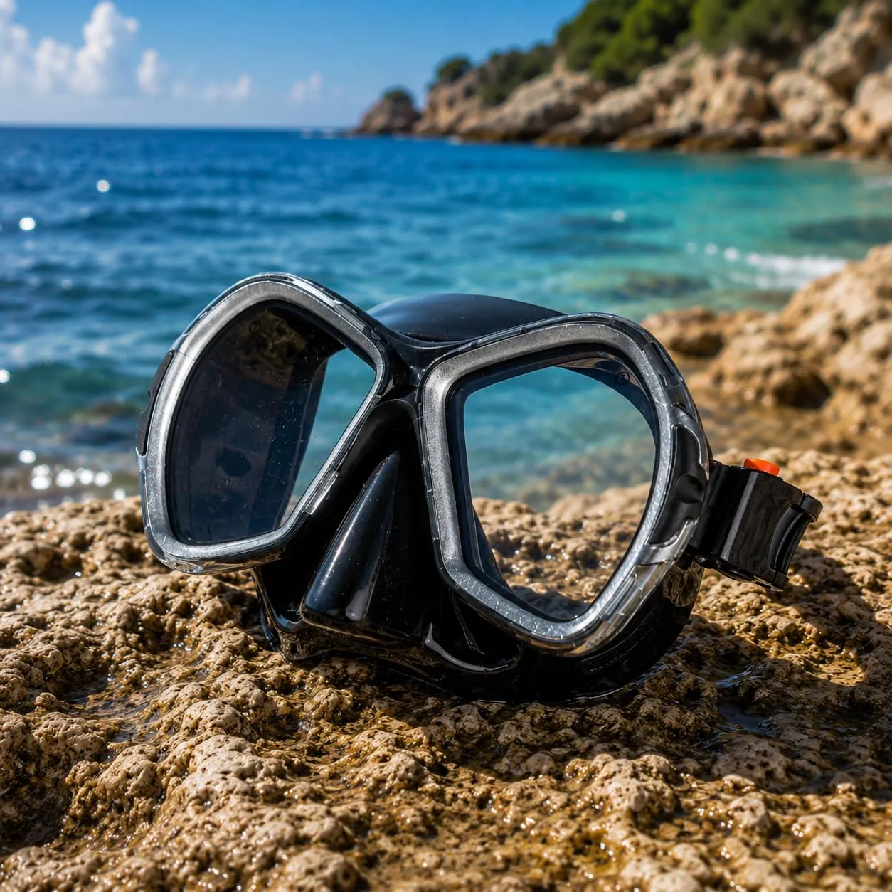 Salvas Phoenix maschera sub nera doppia lente silicone