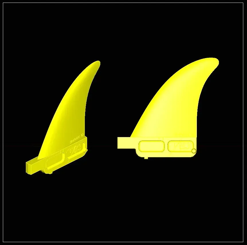 K4 Shark Front pinna quad 10cm USbox coppia