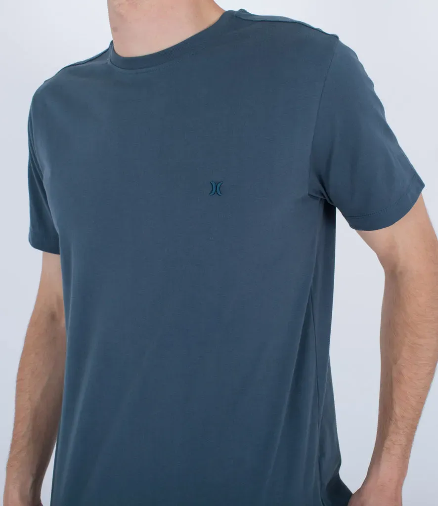 Hurley Low Tide t-shirt M blu cotone ricamata