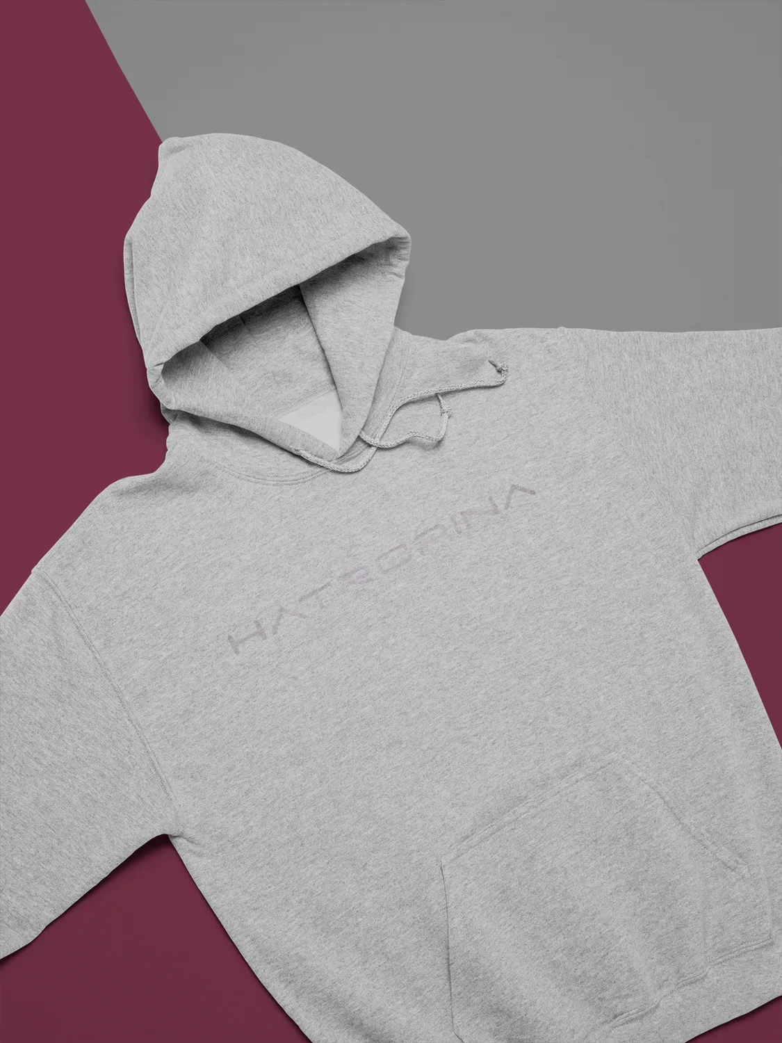 Hatropina felpa con cappuccio unisex grigia cotone bio